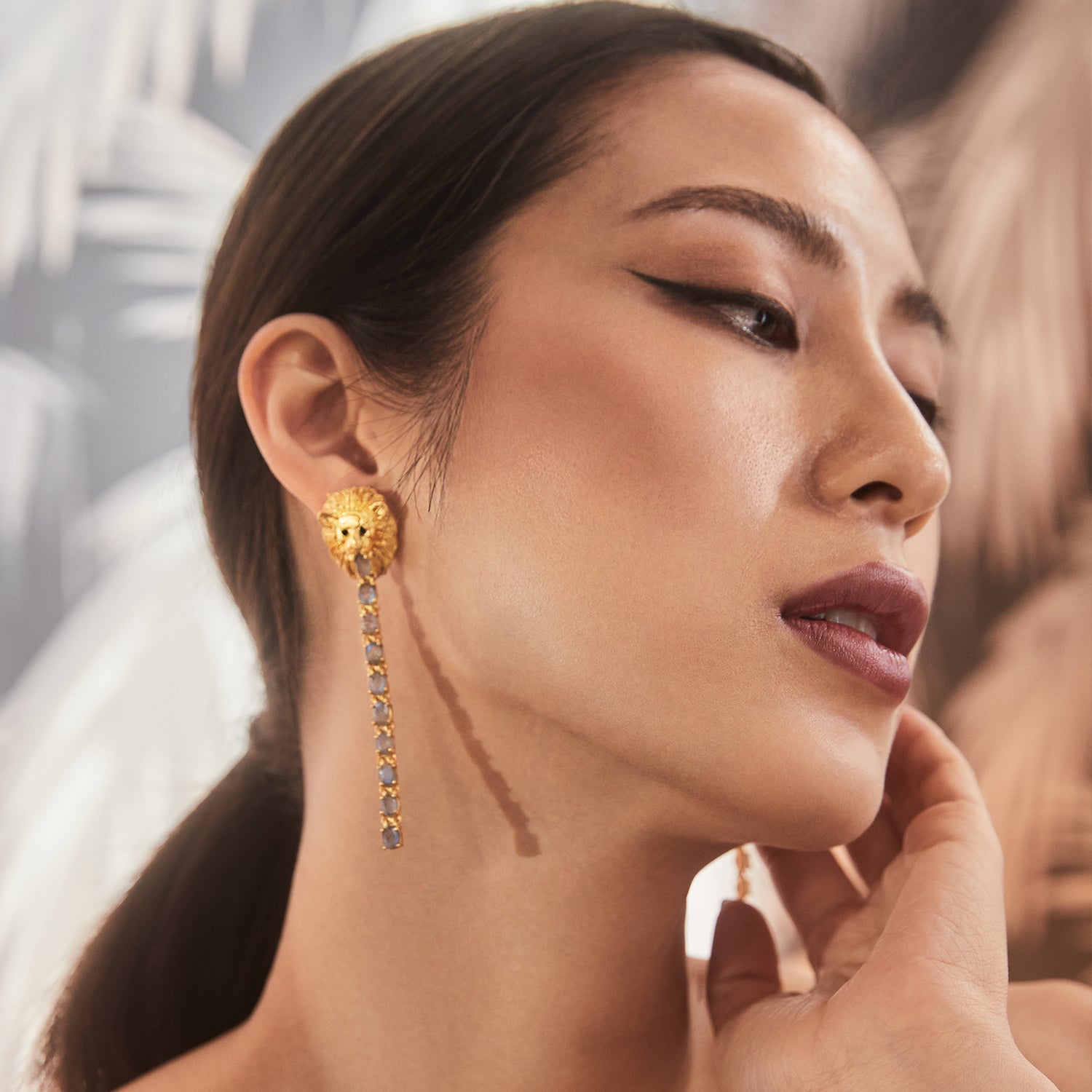 Merlion Earrings with Stones - Boheme Sg
